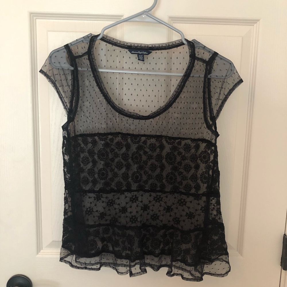 American Eagle lace overlay shirt!
